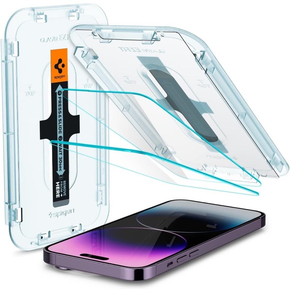 Spigen Tempered Glass Screen Protector [GlasTR EZ FIT] for iPhone 14 Pro Max - Picture 3 of 8